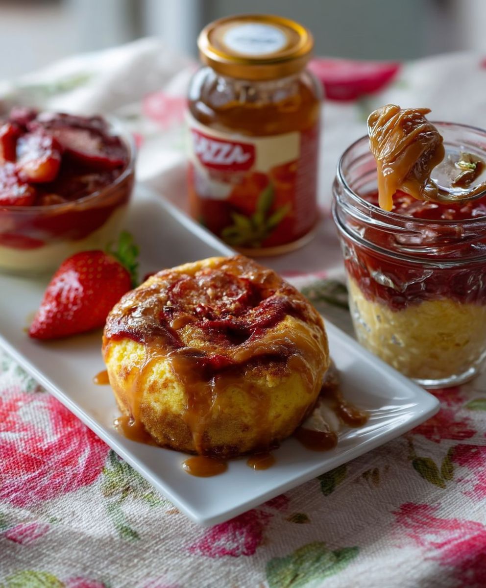 Erdbeer Quark Grießkuchen Glas