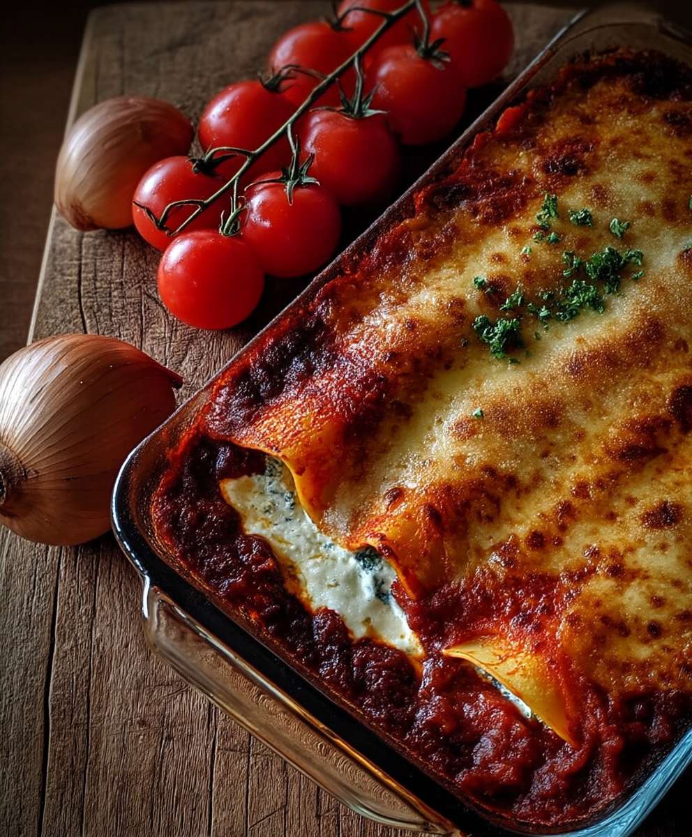 Cannelloni Spinat Frischkäse Füllung