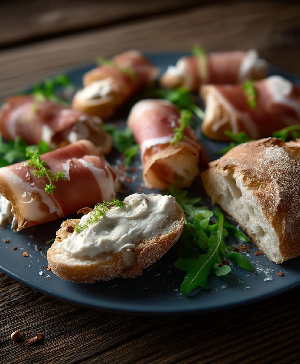 Haselnuss Ciabatta Parmaschinken Röllchen