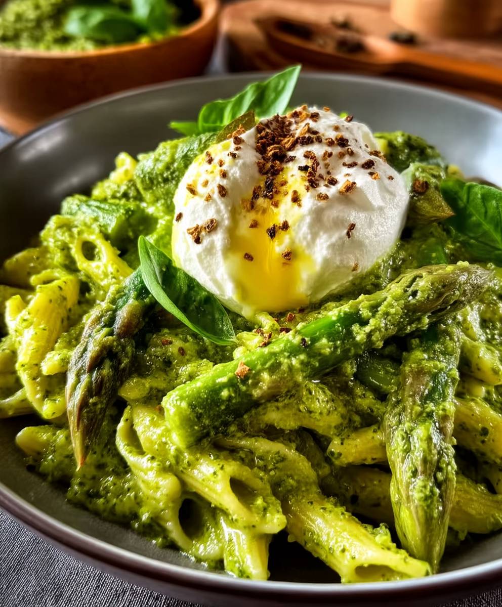 Bärlauchpesto Pasta Spargel Burrata