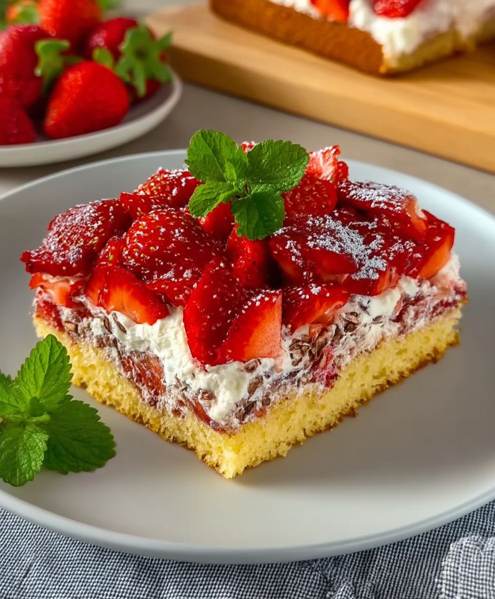 Erdbeere Stracciatella Kuchen