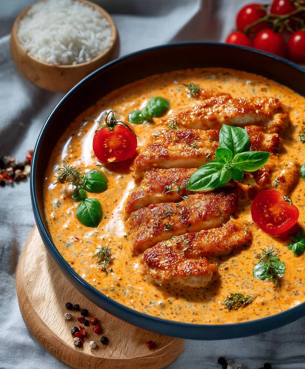 Hähnchenfilet Frischkäse Parmesan Soße