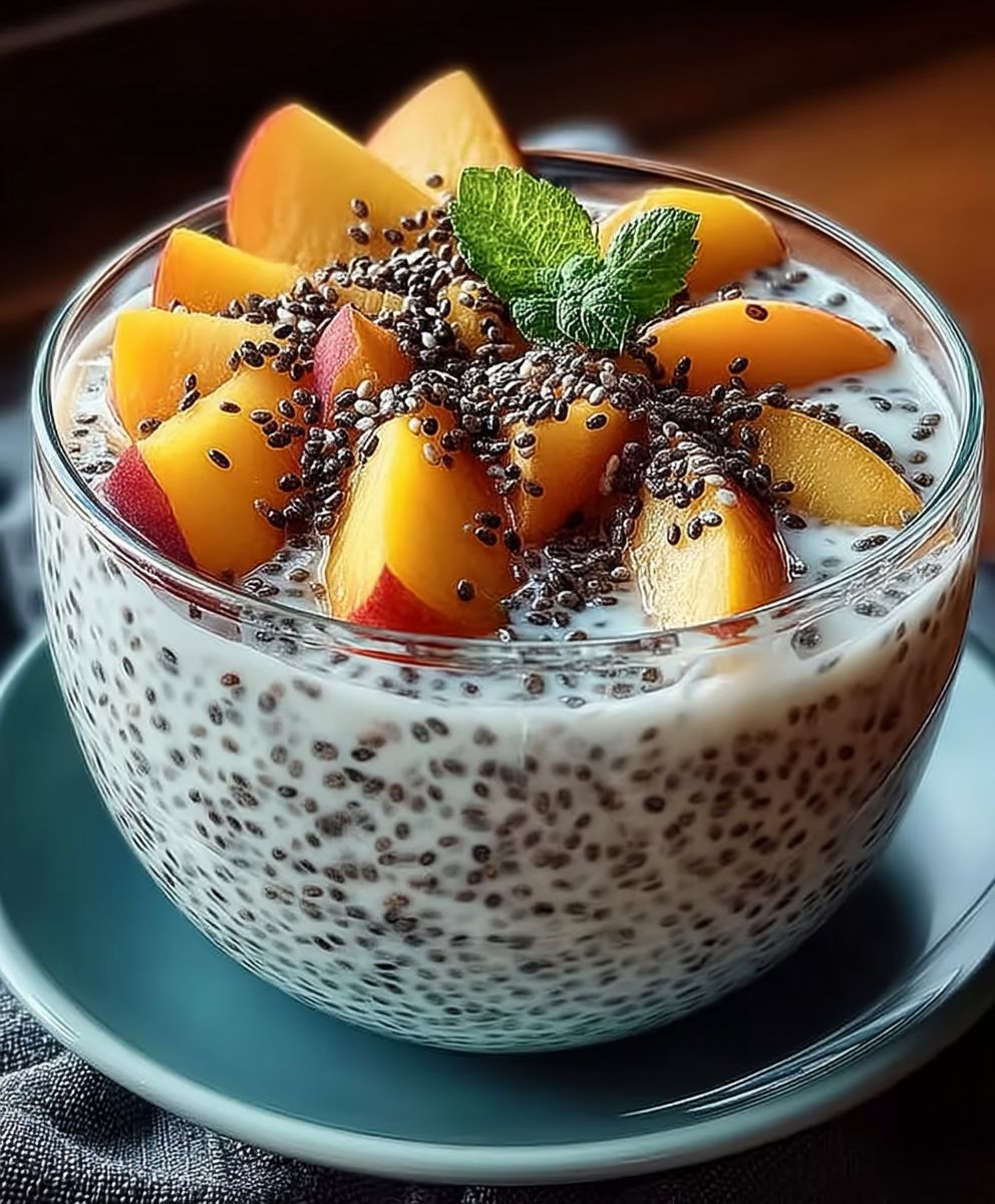 Pfirsich Joghurt Chia Schale