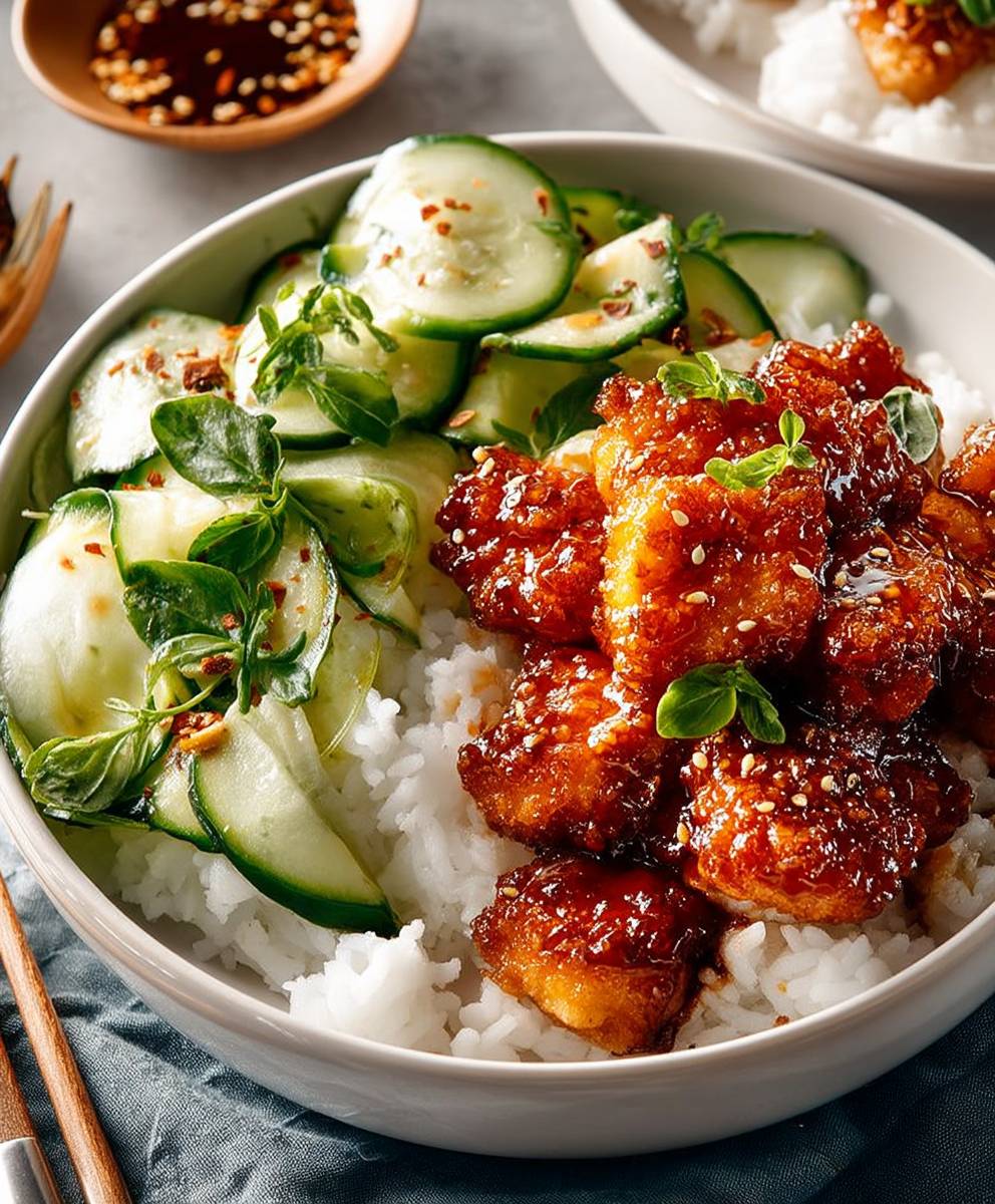 Knuspriges Hähnchen mit Reis