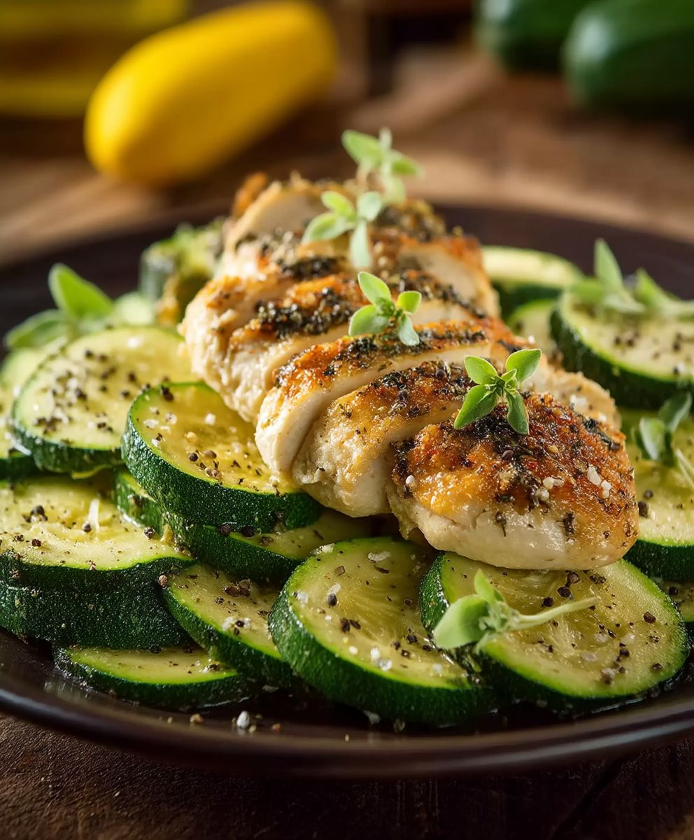 Hähnchenbrust Zucchini Pfanne