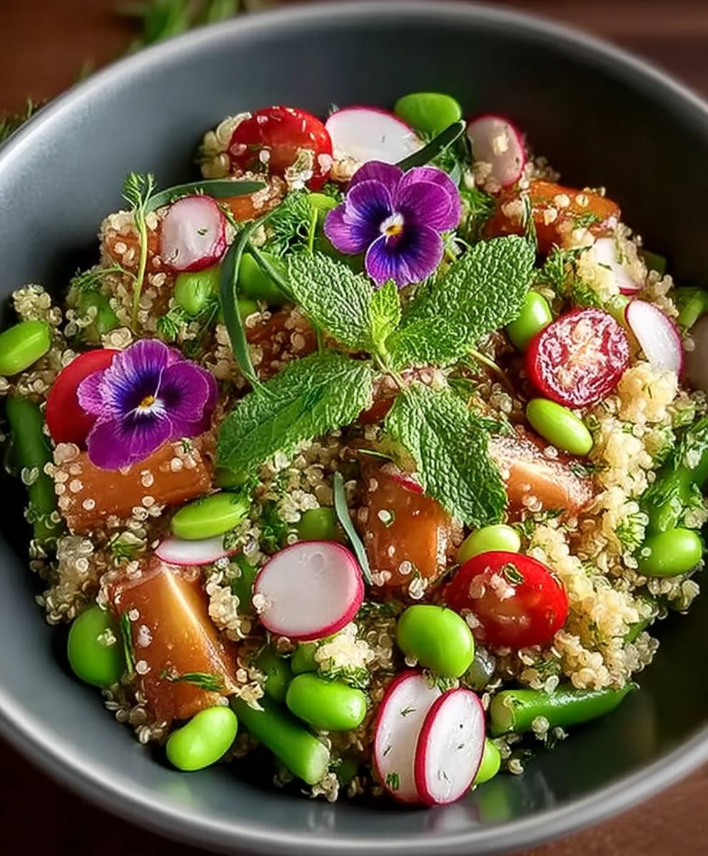 Frühlingskräuter Quinoa Salat
