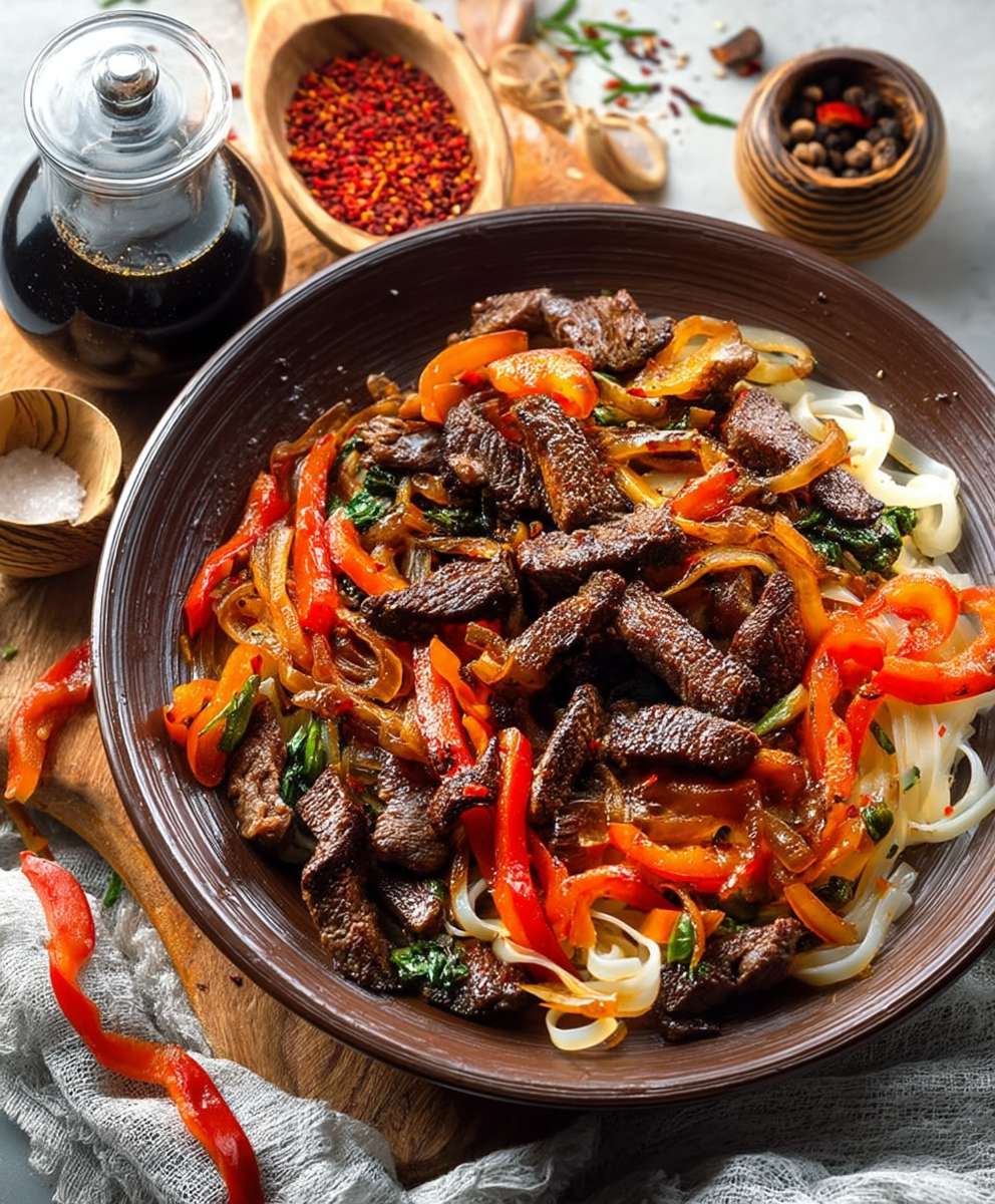 Reisnudeln mit Rindfleisch