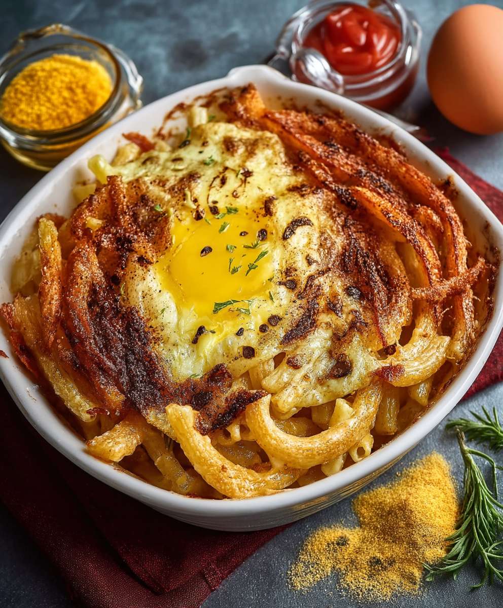 Makkaroni Auflauf mit Schinken