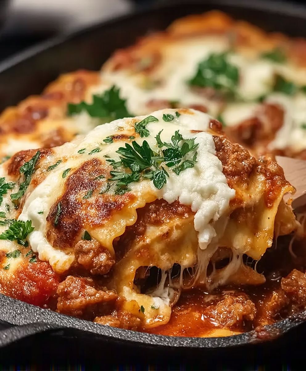 Gusseisenpfanne Lasagne