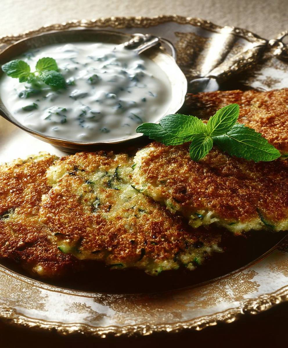 Zucchiniküchlein mit Joghurtdip