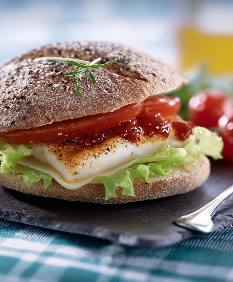 Fischburger mit Chilisauce