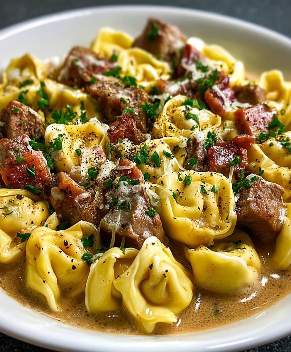 Cheesesteak Tortellini Provolone Soße