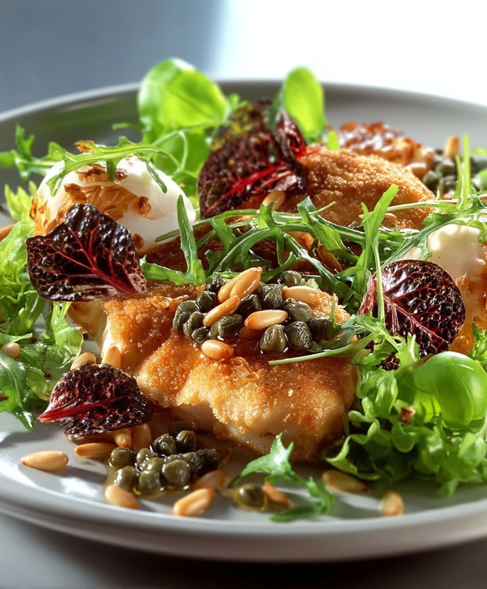 Putenschnitzel Rucola Kapern Pinienkerne