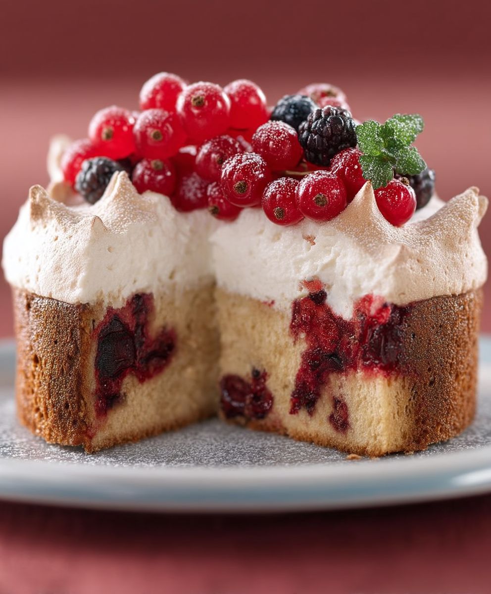 Beeren Baiser Kuchen backen