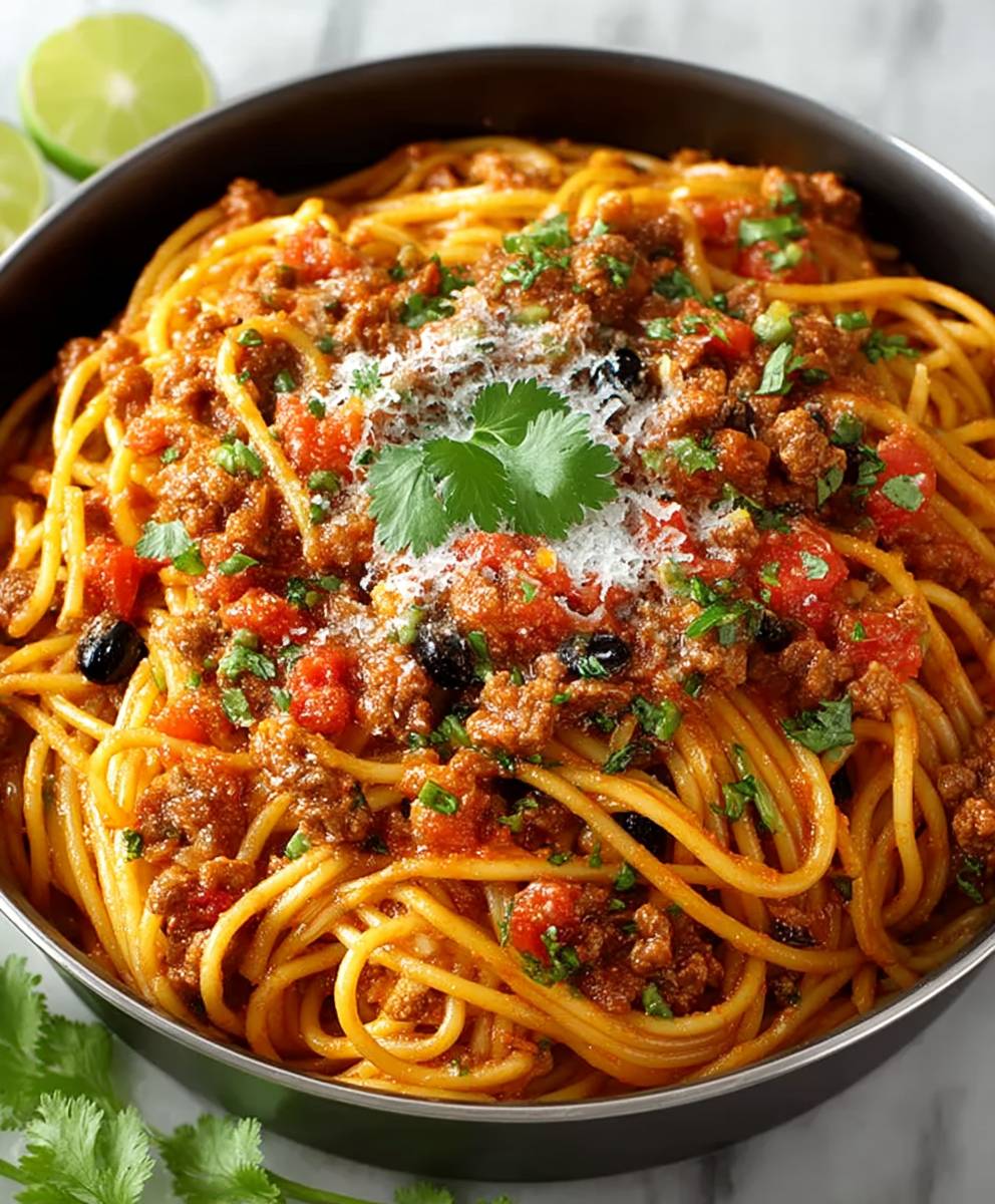 Taco Spaghetti Crockpot
