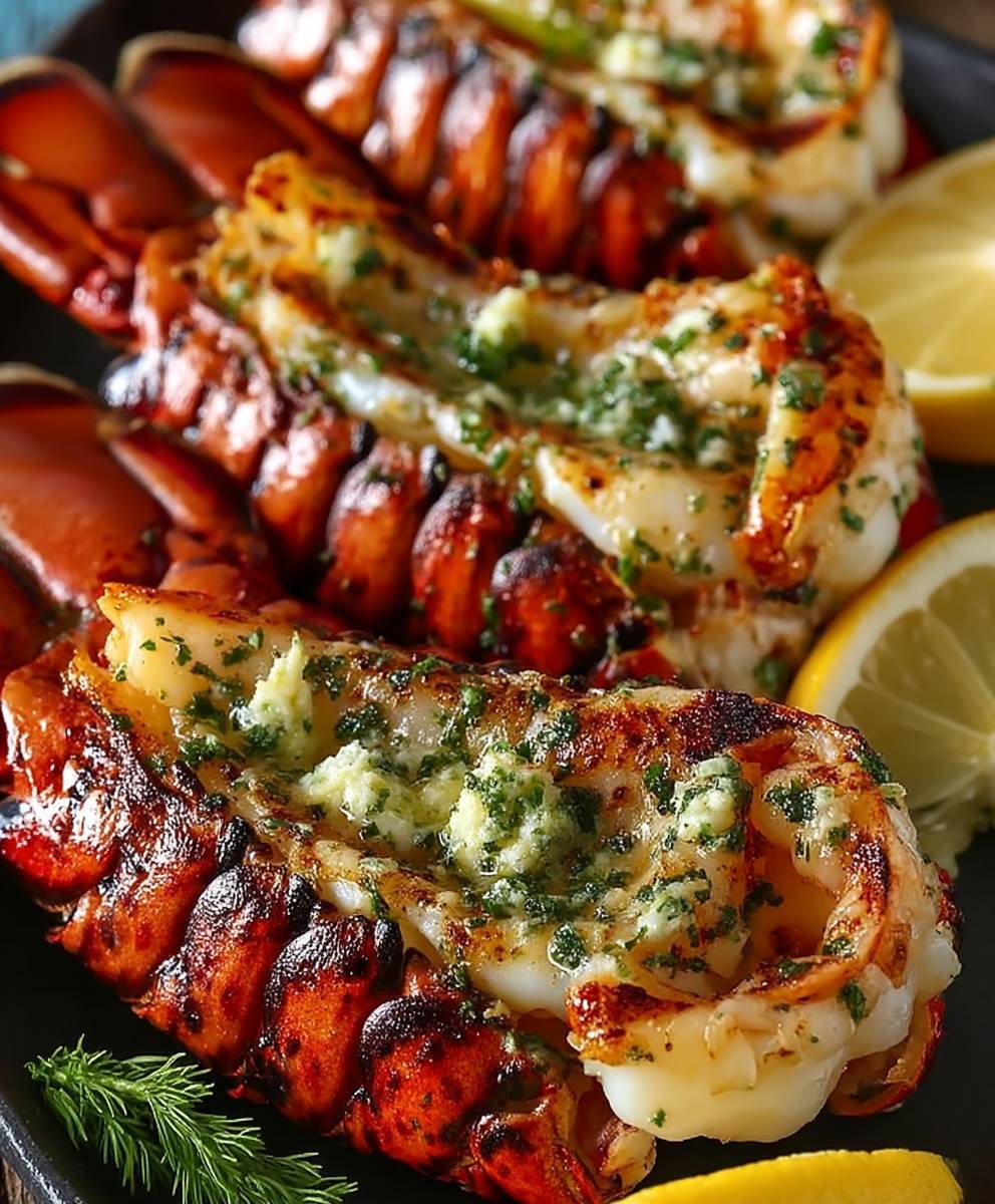 Gegrillte Hummerschwänze Kräuterbutter