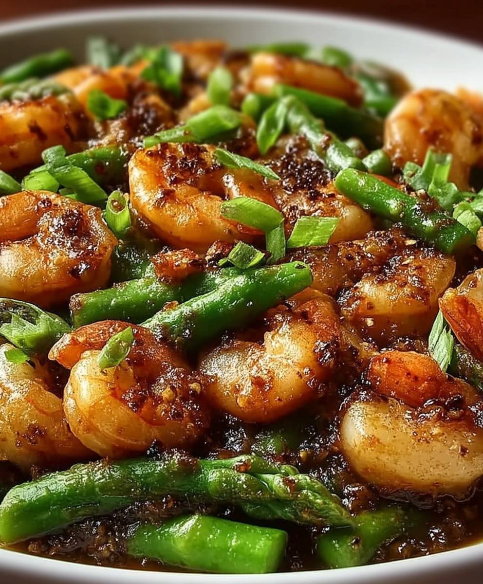 Garnelen Stir Fry Spargel