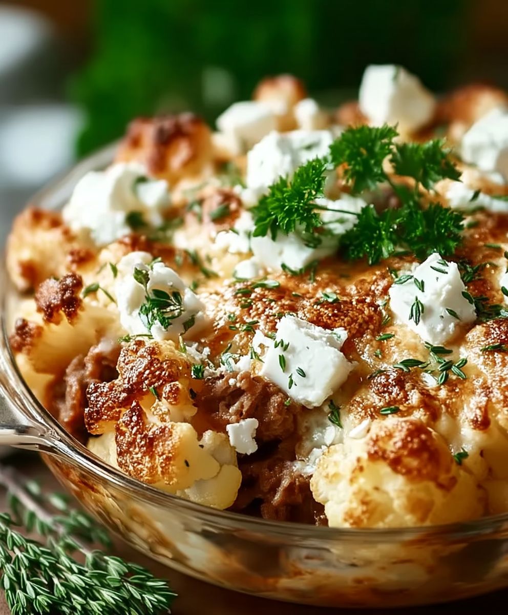 Blumenkohl Hack Auflauf Feta