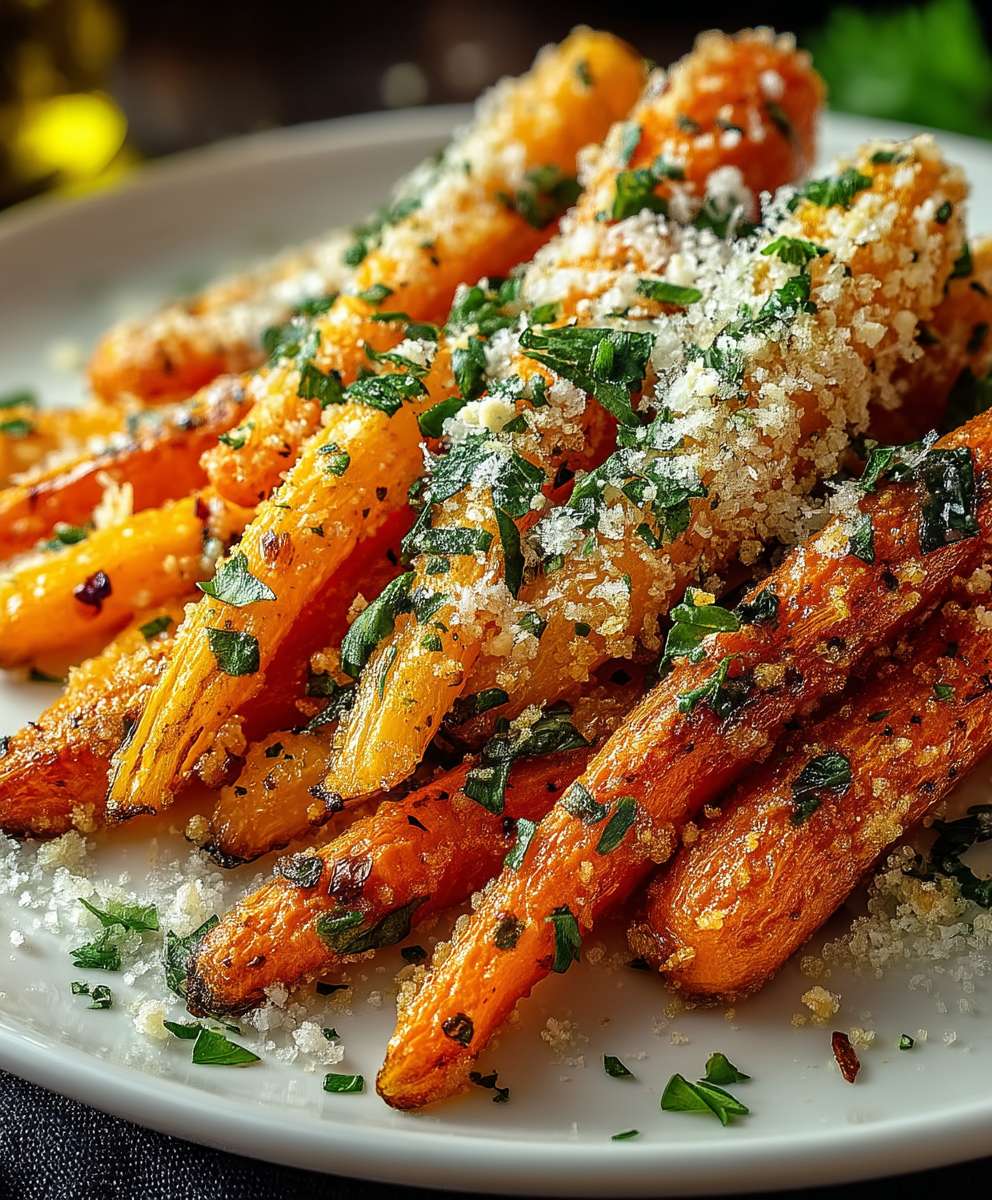 Knoblauch Parmesan Ofenkarotten