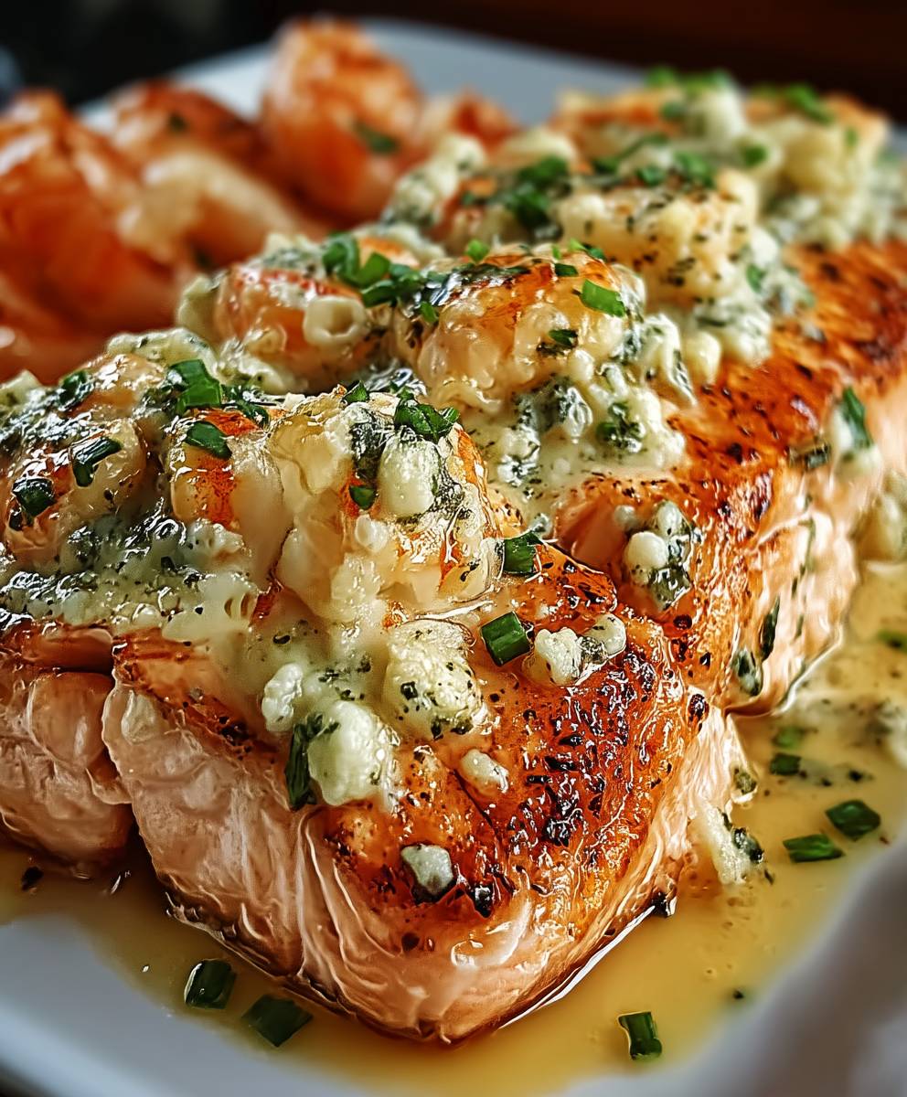 Gefüllter Lachs mit Krabben Garnelen