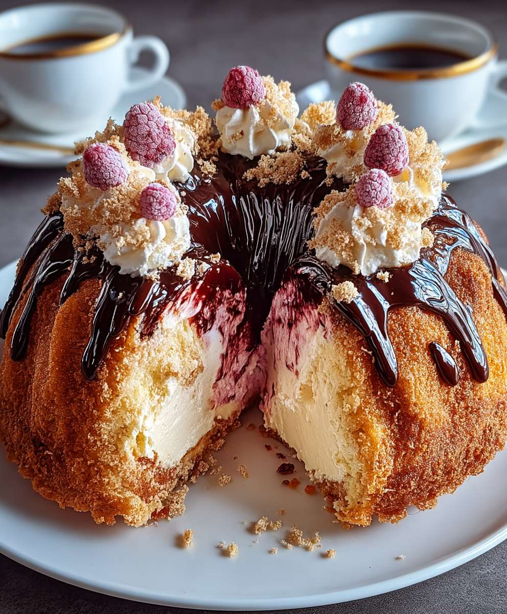 Donauwelle Gugelhupf mit Cheesecake