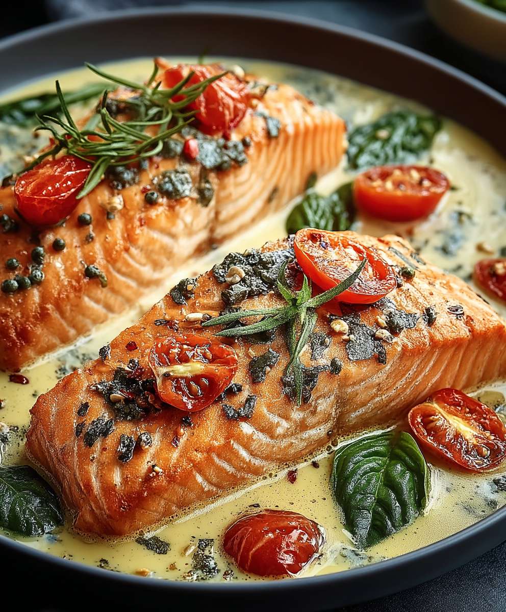 Toskanischer Lachs Sahnesoße