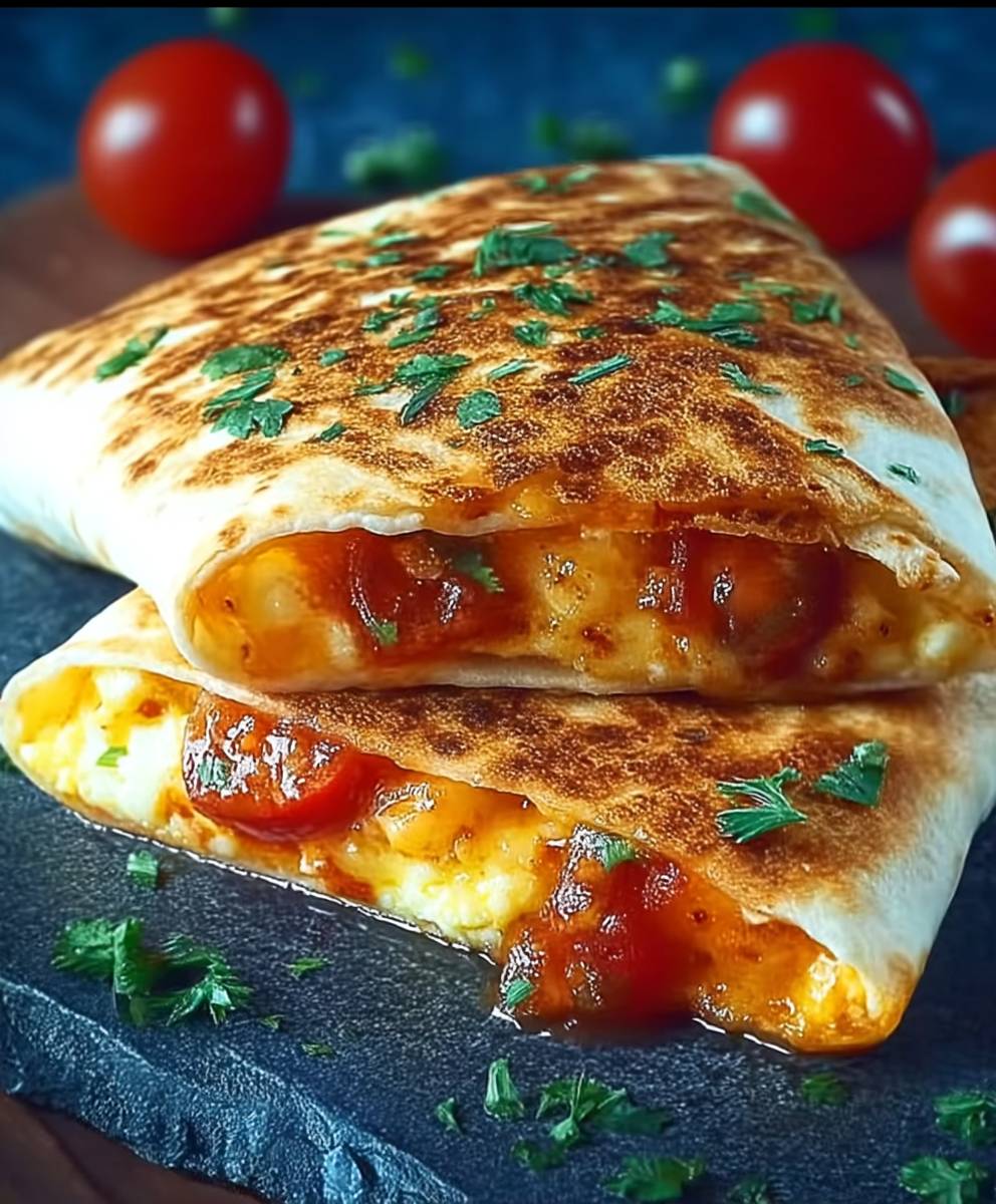 Frühstückswrap Ei Käse Tomaten
