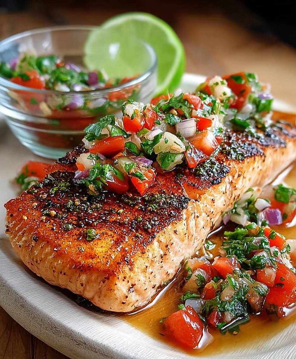 Gegrillter Lachs Salsa Criolla