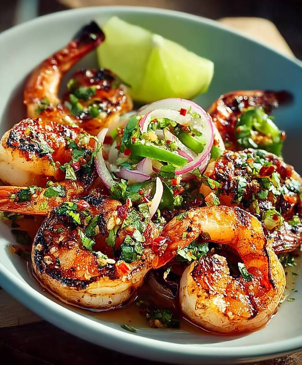 Gegrillte Garnelen Chili Limette