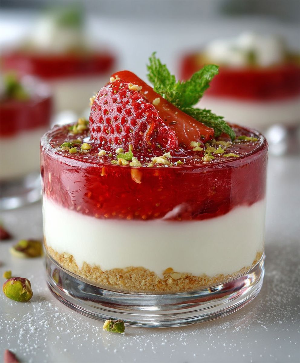 Erdbeer Dessert Glas einfach