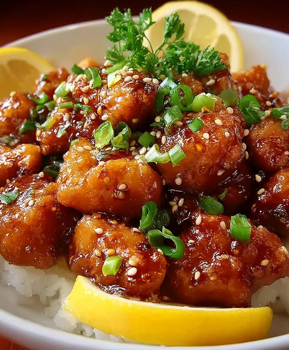 Klebriges Zitronenhähnchen chinesisch