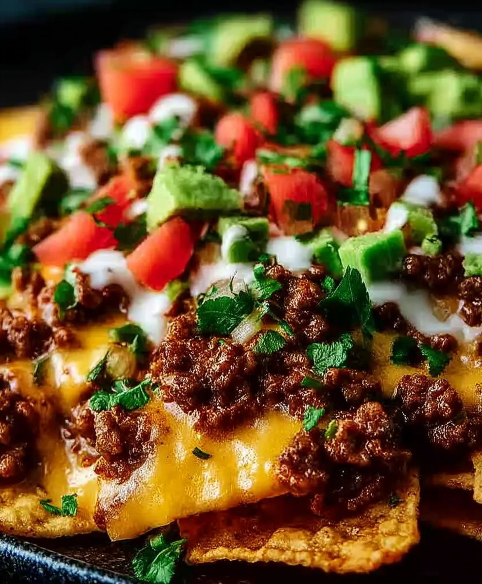 Hausgemachte Nachos mit Hackfleisch