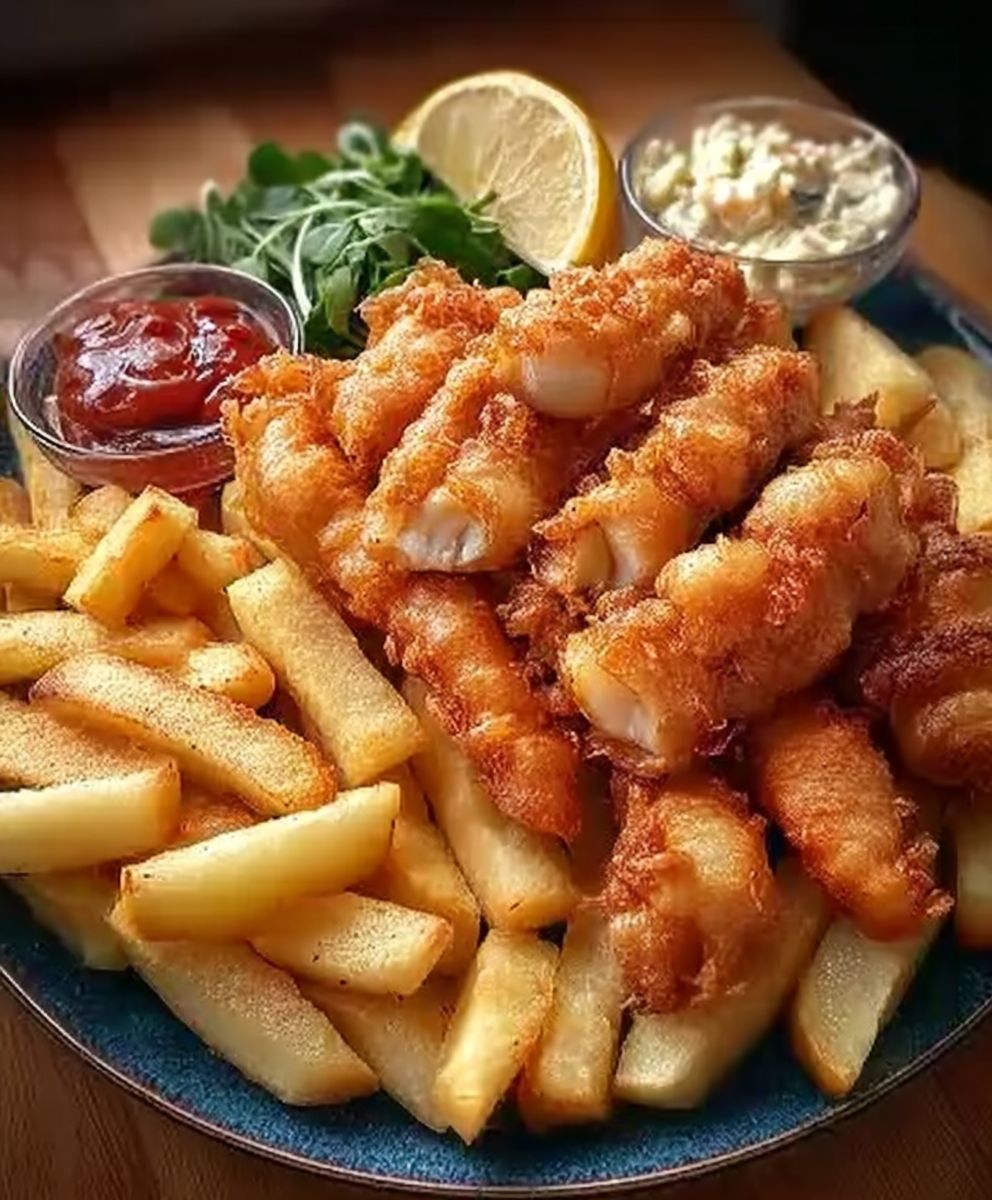 Fisch mit Pommes