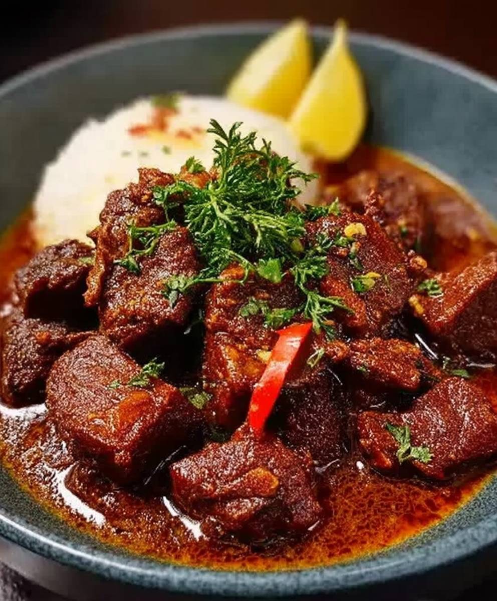Rindfleisch Rendang zubereiten