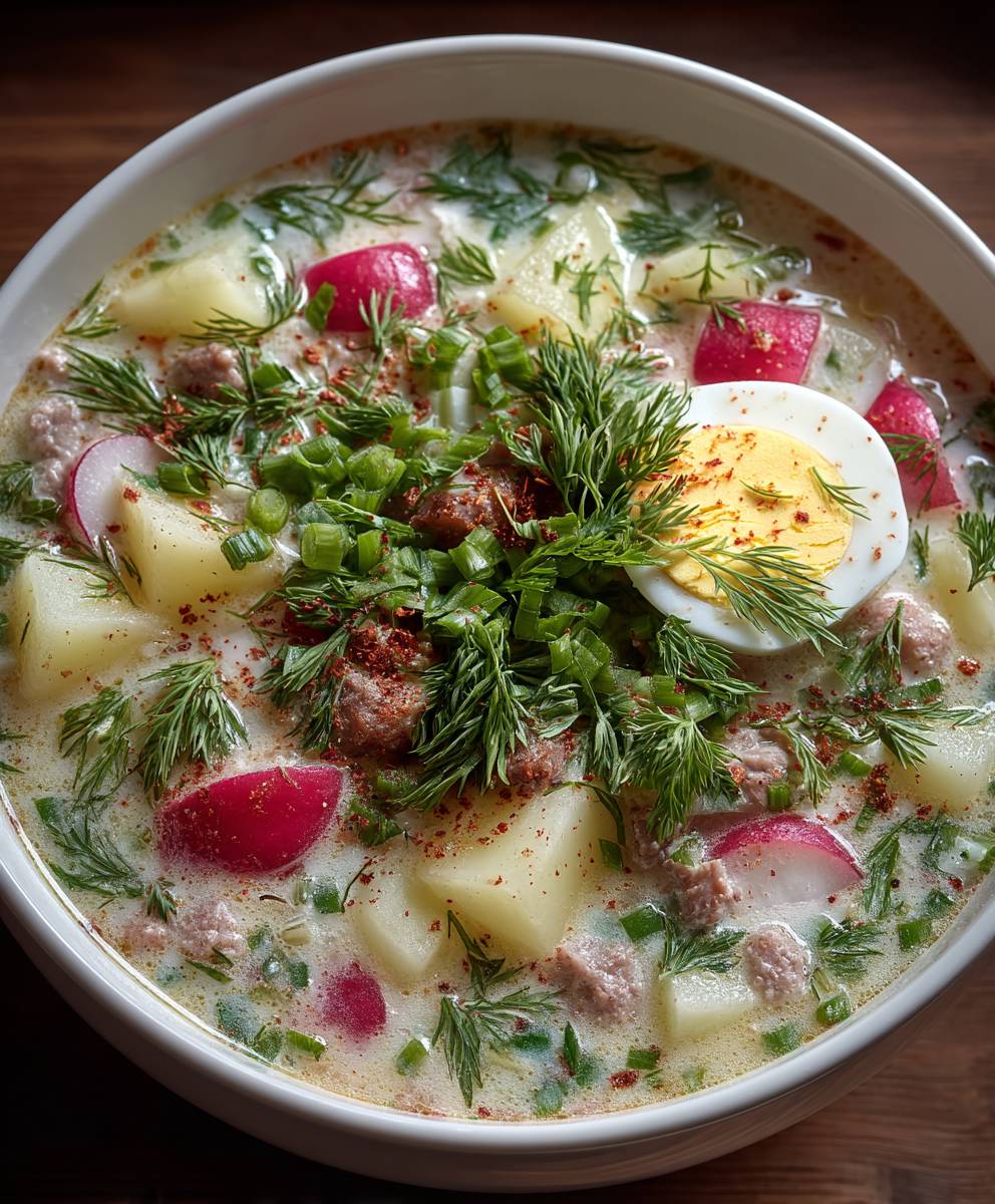 Okroschka erfrischende russische Suppe