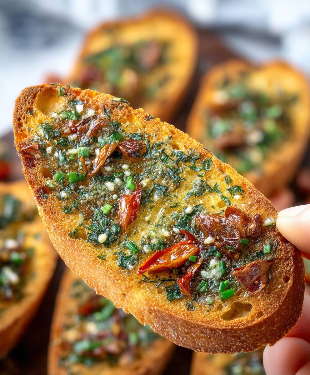 Kräuterbaguette mit Chili Knoblauch