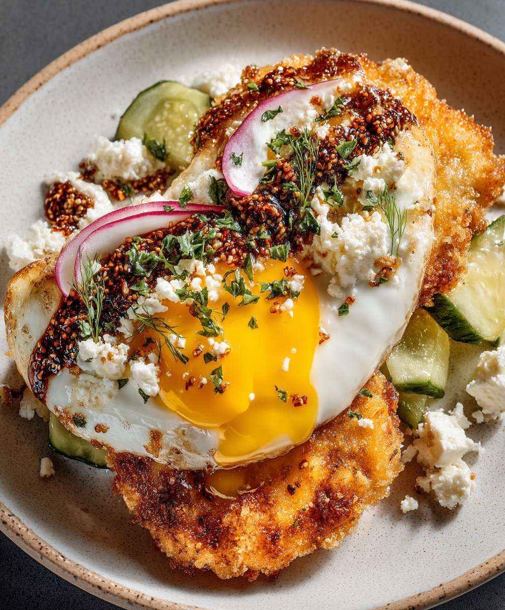Knusprige Feta Spiegeleier