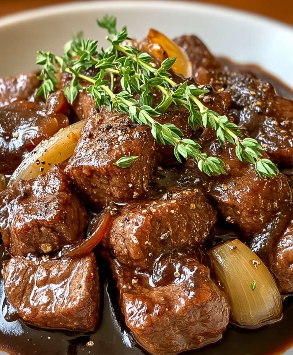 Balsamico Rindfleisch Zwiebel Sauce