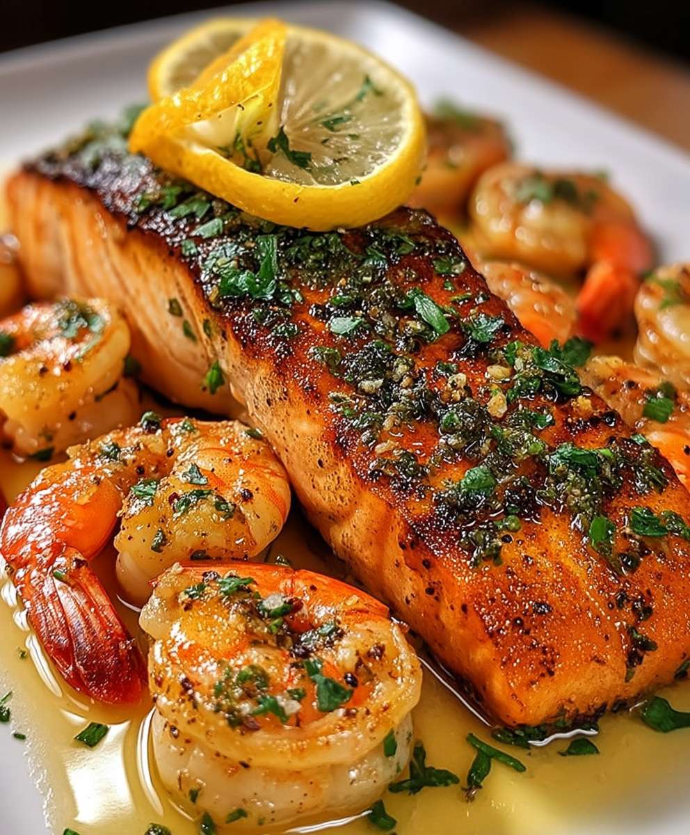 Cajun Lachs Garnelen Zitrone