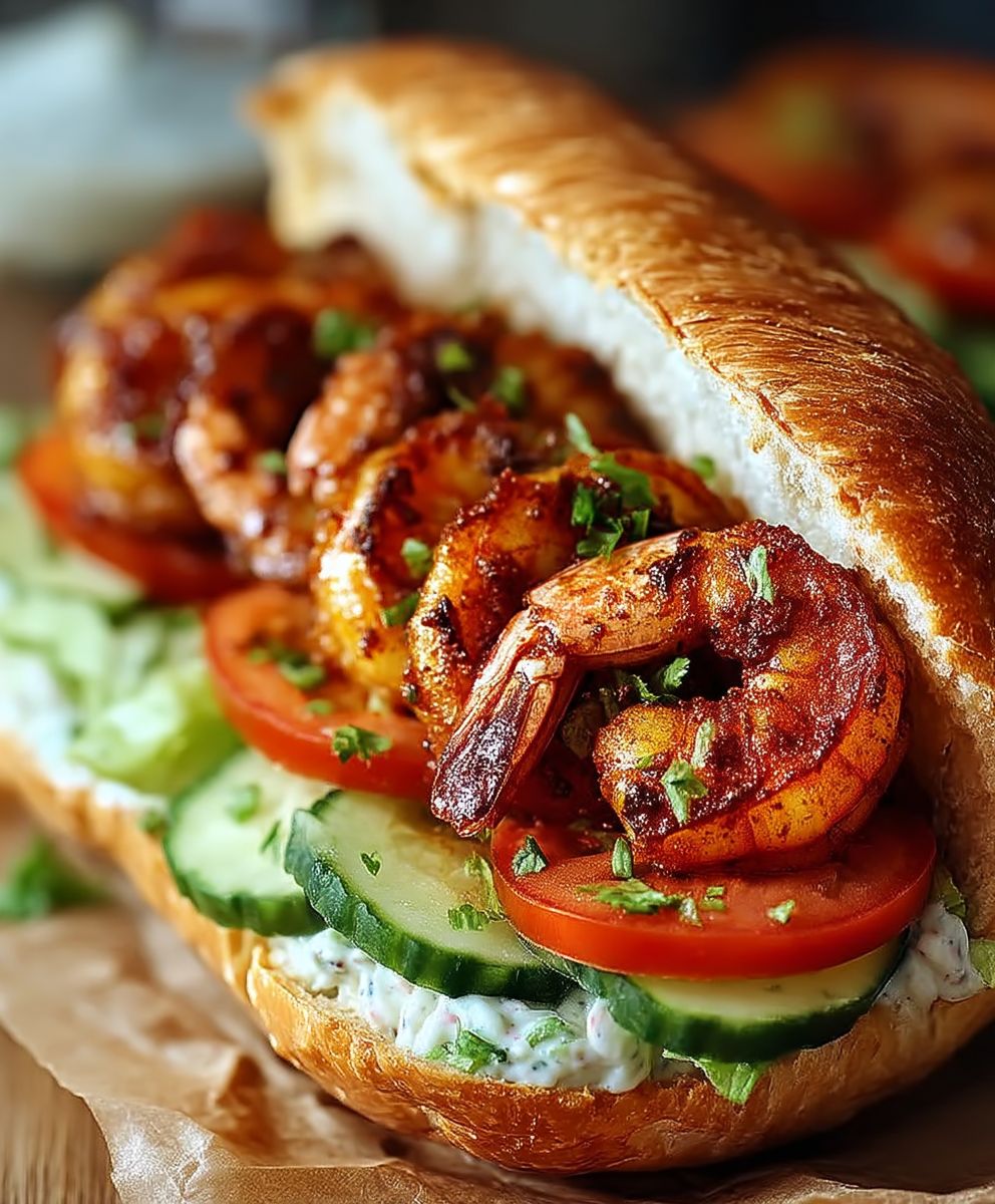Cajun Garnelen Po Boy