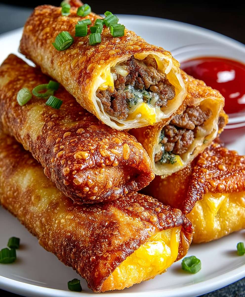 Cheeseburger Egg Rolls