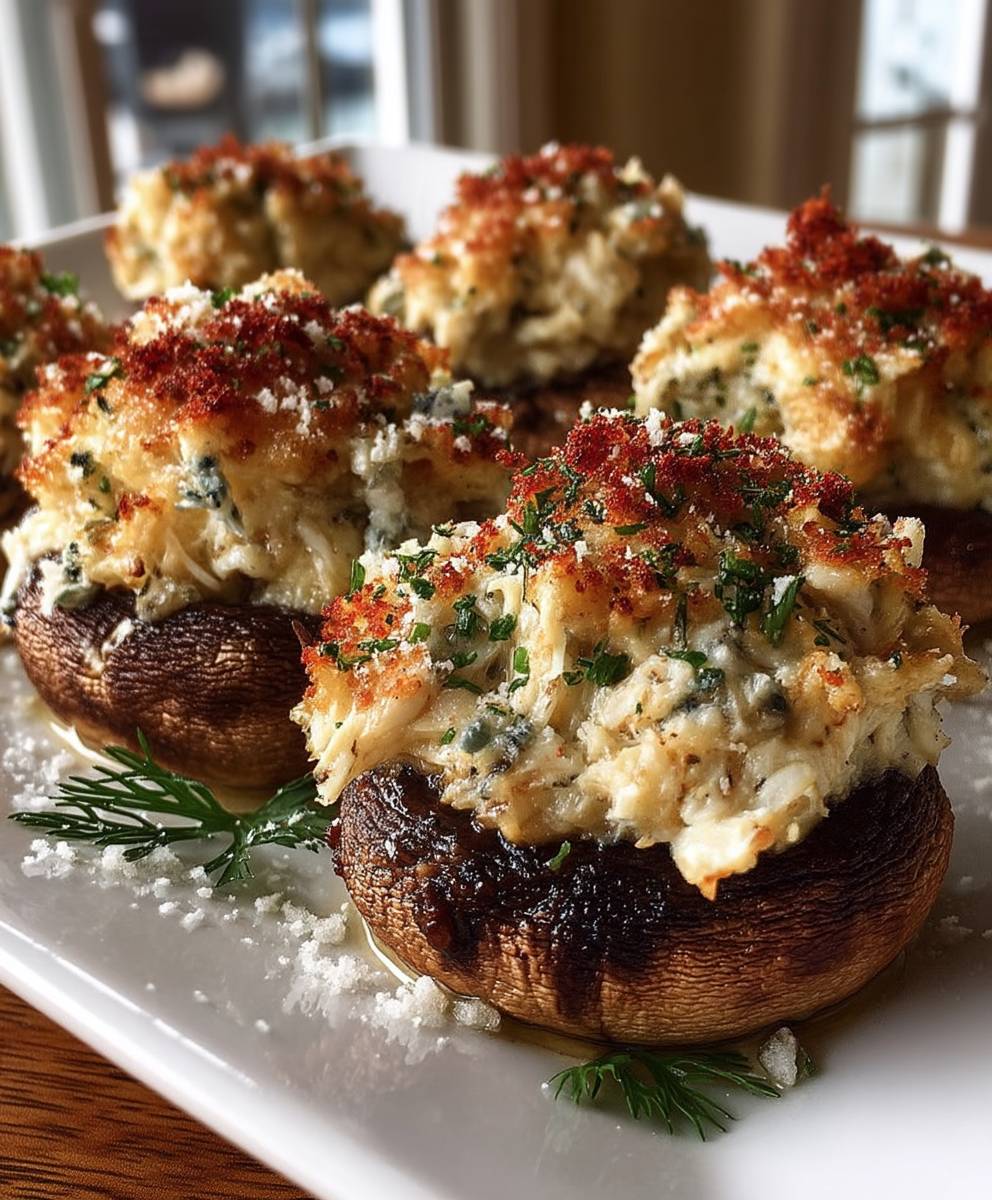 Gefüllte Champignons mit Krabben