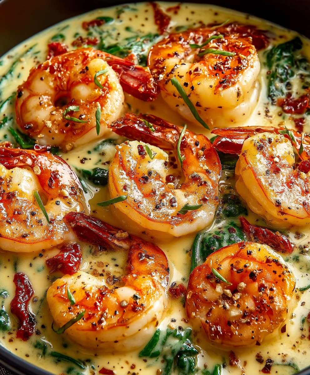 Toskanische Garnelen getrocknete Tomaten