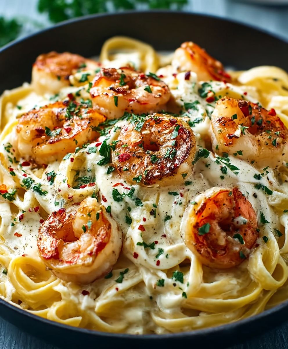 Garnelen Alfredo Pasta