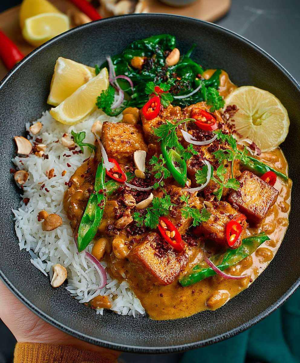 Tofu Bohnen Curry Kokos