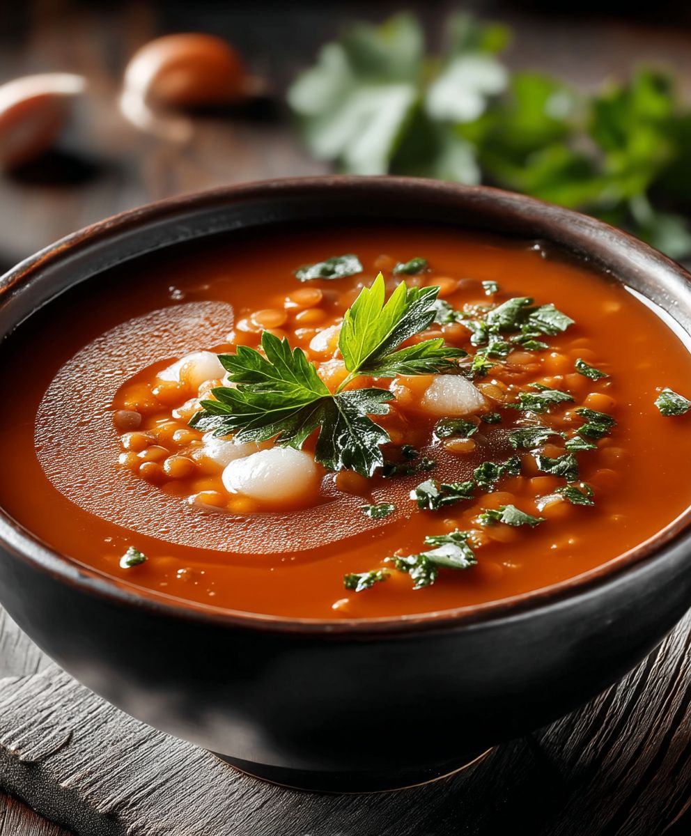 Marokkanische Tomaten Linsen Suppe