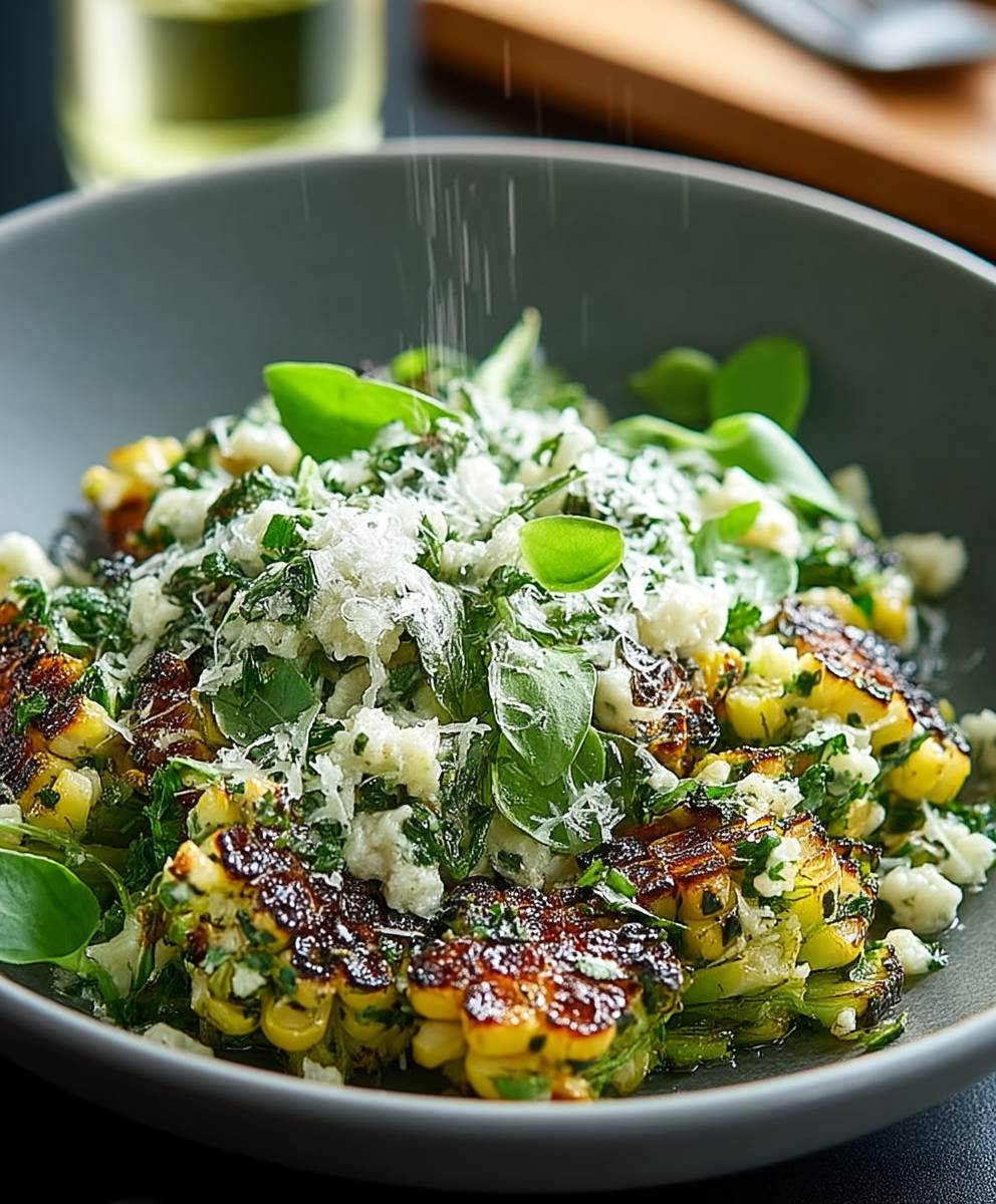 Gegrillter Feldsalat mit Parmesan
