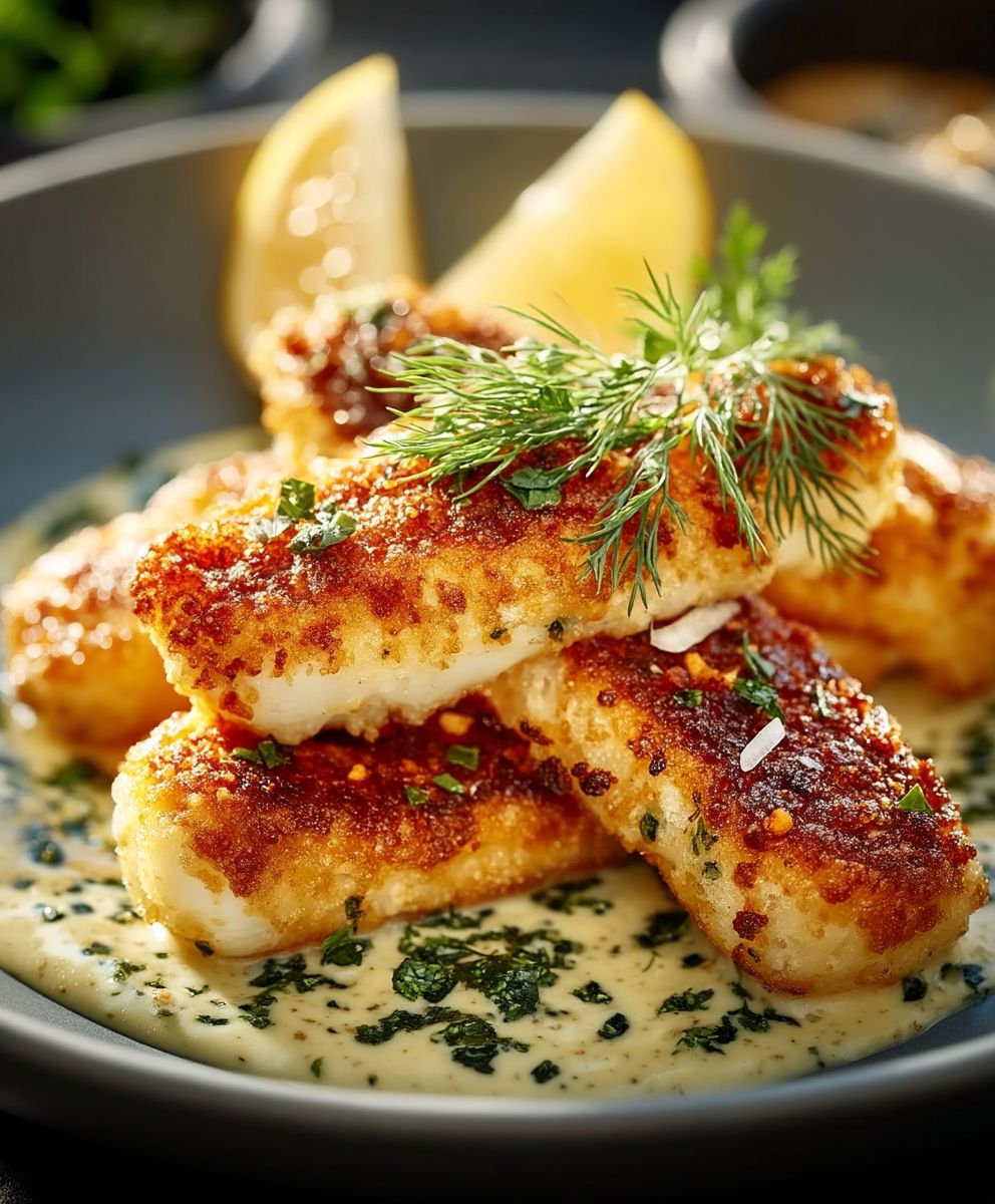 Gebackene Fischstäbchen