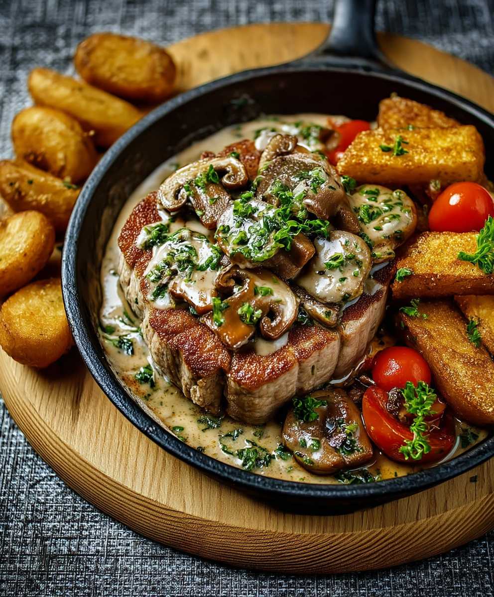Jägerpfanne mit Schweinefilet
