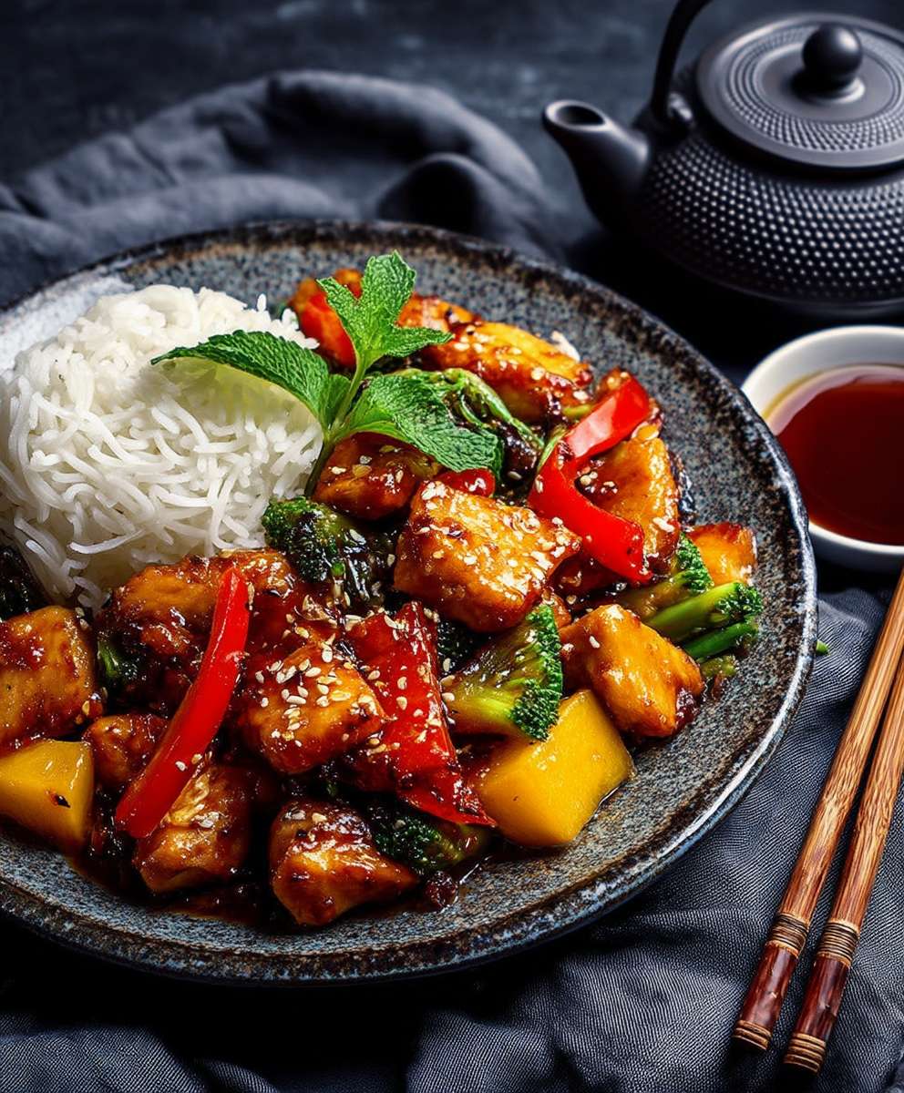Hähnchen süß sauer chinesisch Art